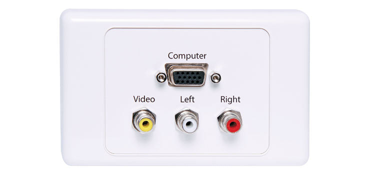 VGA and 3 x RCA Wallplate Dual Cover Flyleads