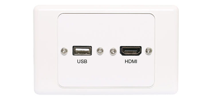 HDMI USB A  Wallplate Dual Cover with Flyleads