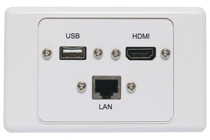 RJ45 Cat6, USB Type A & HDMI Fly Lead Wallplate