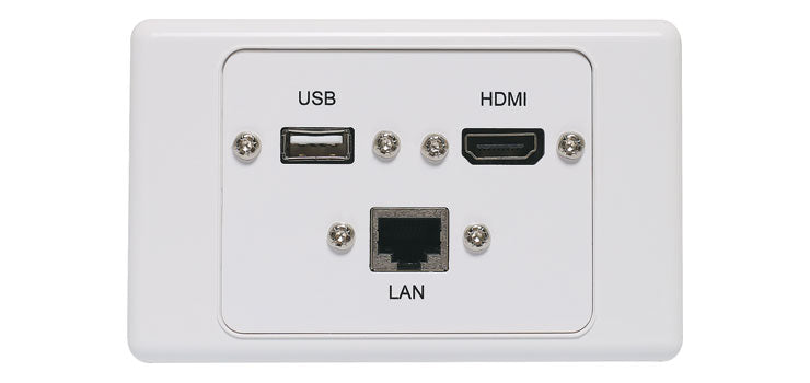 RJ45 Cat6, USB Type A & HDMI Fly Lead Wallplate