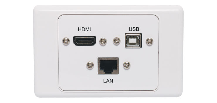 RJ45 Cat6, USB Type B & HDMI Fly Lead Wallplate