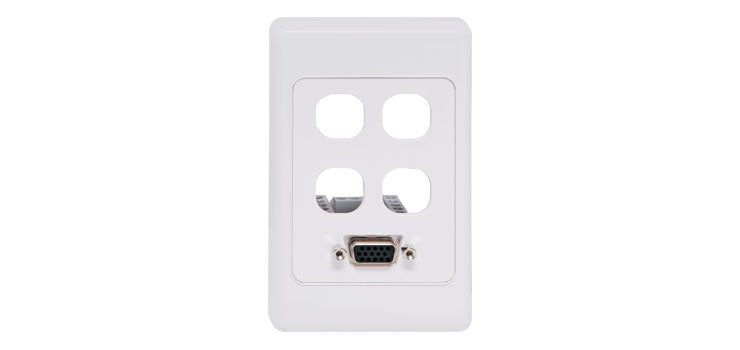 VGA with 4 x Mech Wallplate Dual Cover - Screw Connections