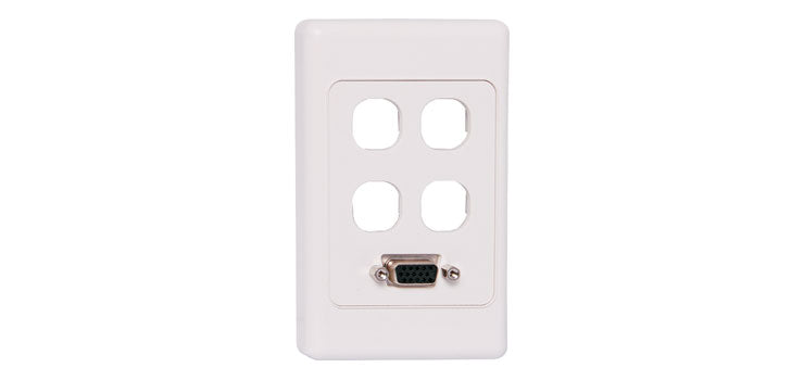 VGA with 4 x Mech Wallplate Dual Cover - Back to Back