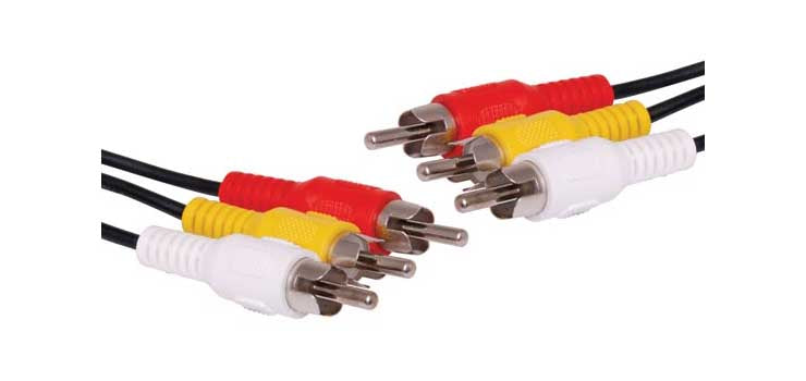 5m 3 RCA Male to 3 RCA Male Composite Cable