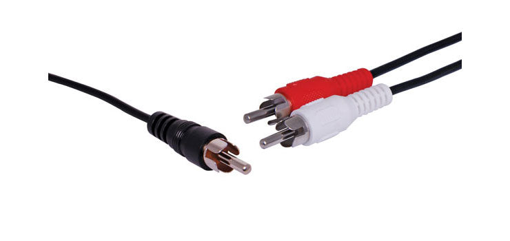 1.5m RCA Male to 2 RCA Male Cable