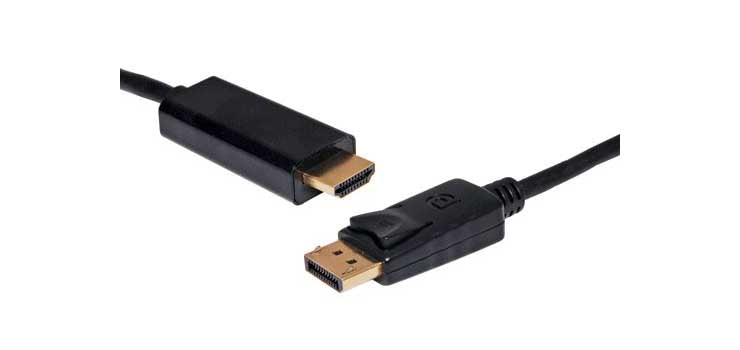 2m DisplayPort Male to HDMI Male Adapter Lead