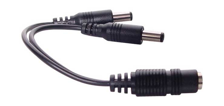 0.2m 2.1mm DC Socket to Dual DC Plug Cable