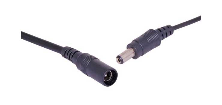 2m 2.5mm DC Plug to 2.5mm DC Socket Cable