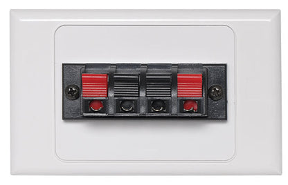 Dual Spring Terminal Dual Cover Speaker Wallplate