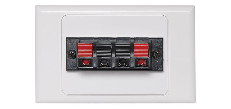 Dual Spring Terminal Dual Cover Speaker Wallplate