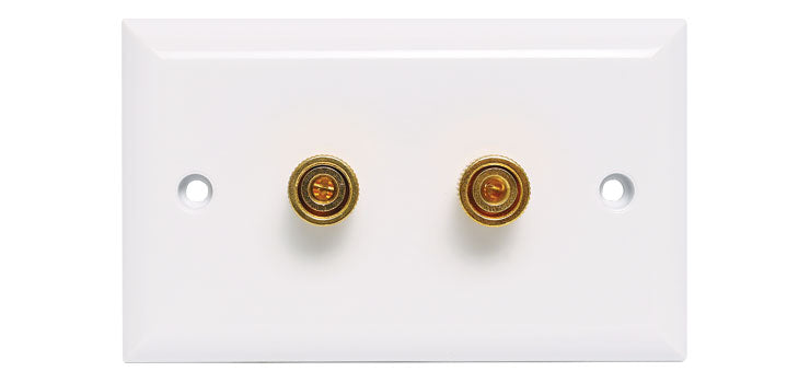 2 x Binding Post Economy Speaker Wallplate