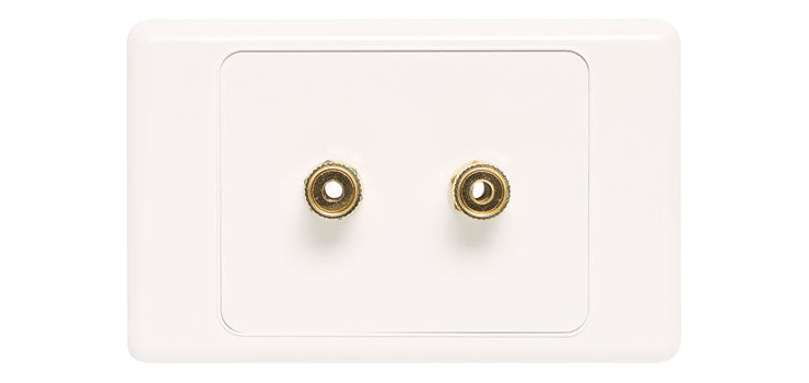 2 x Binding Post Dual Cover Speaker Wallplate