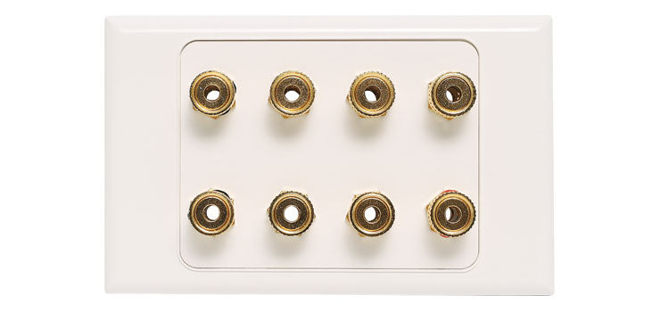 8 x Binding Post Dual Cover Speaker Wallplate