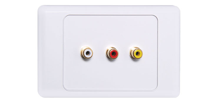 3 x RCA HPM Excel Wallplate