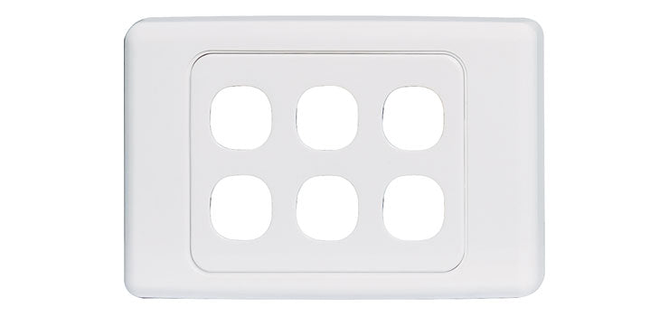 6 Way Clipsal Clip-In Wallplate