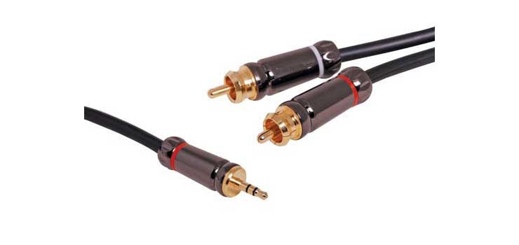 3m 3.5mm Stereo Plug to 2 RCA Male Cable