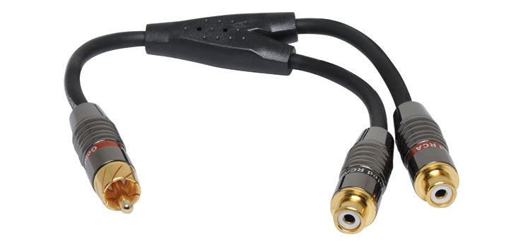 0.2m Male RCA to 2 RCA Female Cable