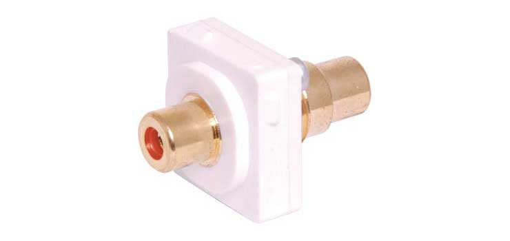 Red RCA to RCA Clipsal Clip-In Mechanism