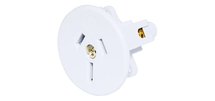 3 Pin 15A Flush Mount Mains Socket (Side Wire Entry)