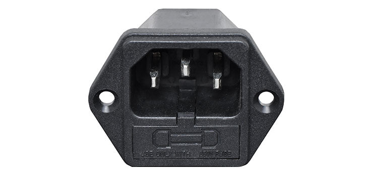 C14 Male Socket Chassis Mount Fused M205 10A IEC