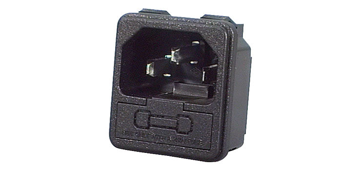 C14 Male Socket Chassis Snap-In Fused M205 10A IEC