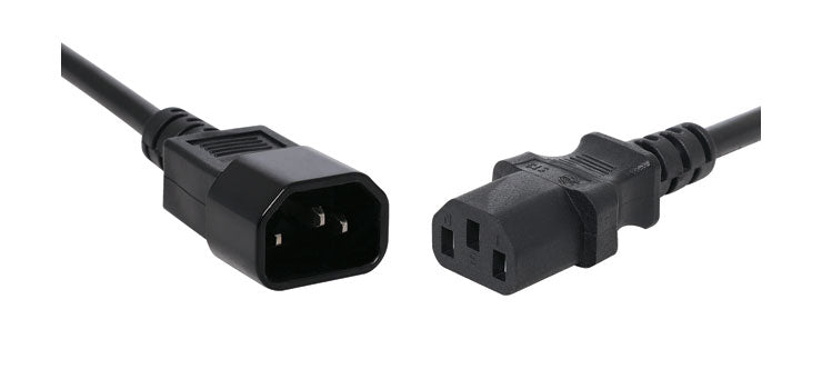 3m IEC C13 To C14 10A Black Appliance Mains Power Cable