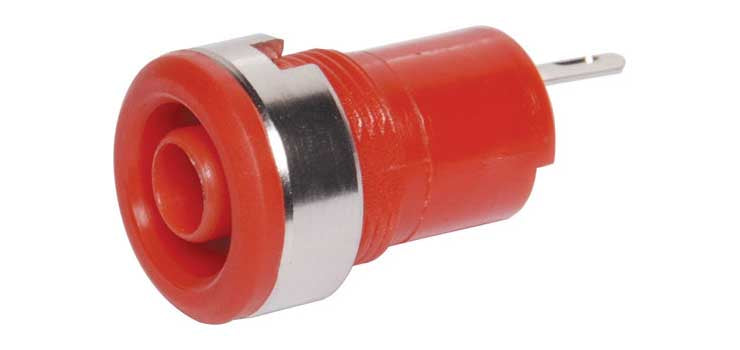 Red Safety Type Banana Socket