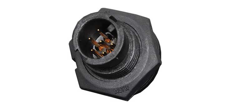 6 Pin 2A Locking Male Chassis IP66 Waterproof Plug