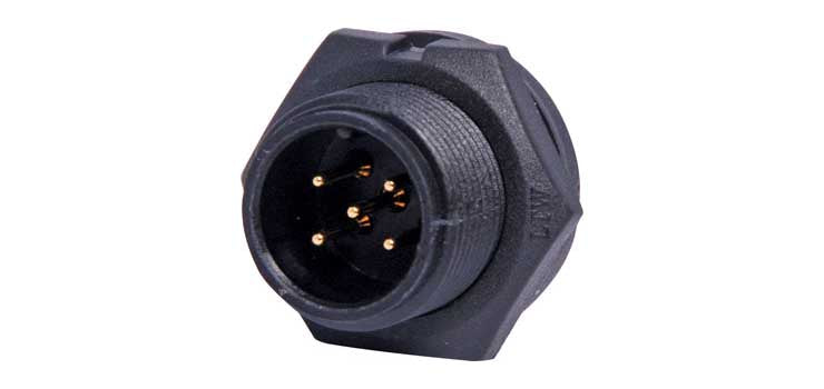 5 Pin 5A Screw-On Male Chassis IP67 Waterproof Plug