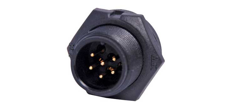 6 Pin 5A Screw-On Male PCB IP67 Waterproof Plug