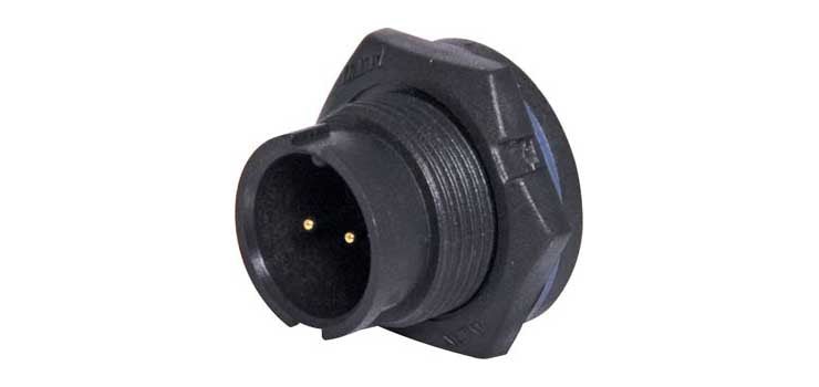 2 Pin 5A Locking Male Chassis IP67 Waterproof Plug