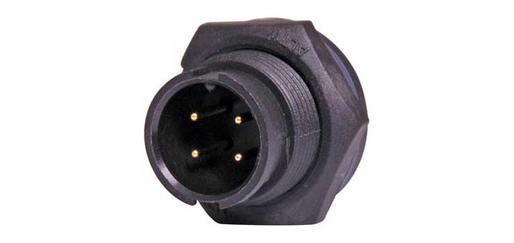 4 Pin 5A Locking Male Chassis IP67 Waterproof Plug