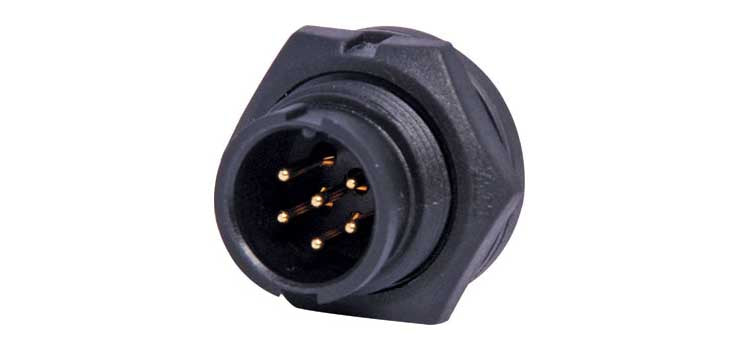 6 Pin 5A Locking Male Chassis IP67 Waterproof Plug