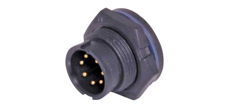 7 Pin 5A Locking Male Chassis IP67 Waterproof Plug