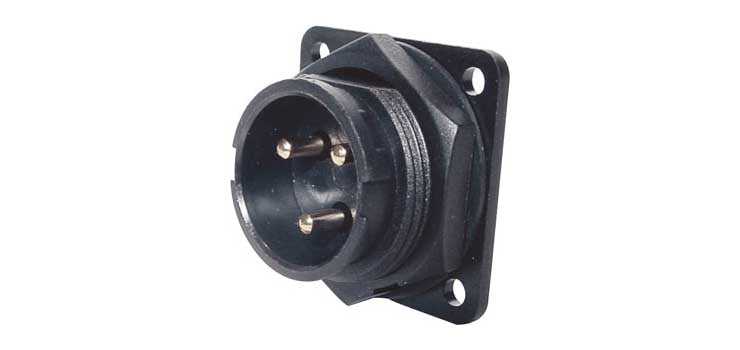 3 Pin 20A Locking Male Chassis IP66 Waterproof Plug