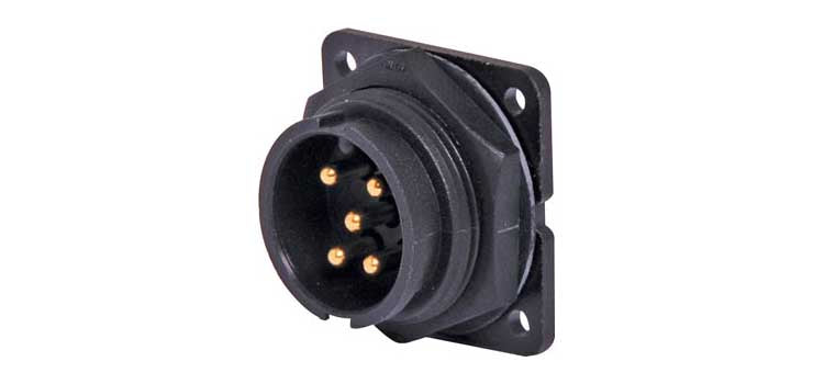 5 Pin 20A Locking Male Chassis IP66 Waterproof Plug