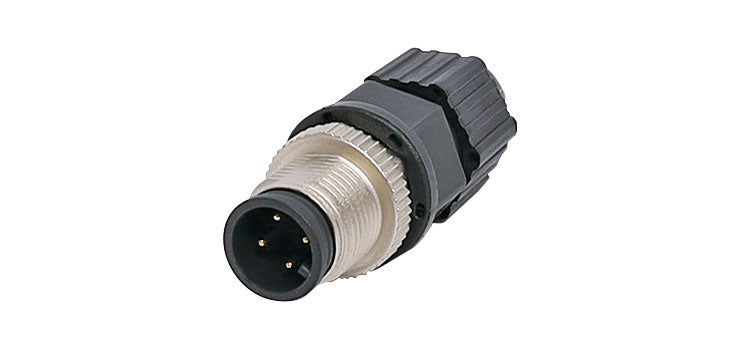 4 Pin 4A M12 Screw-On Line Male IP68 Waterproof