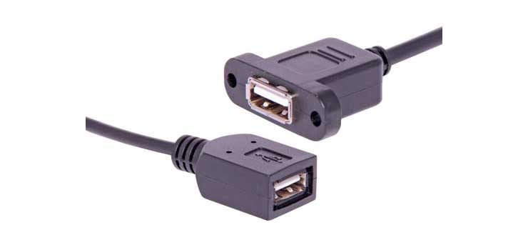 Fly Usb Connector USB Type A Socket to USB Type A Socket 160mm Wallplate Fly Lead PA1900 ...