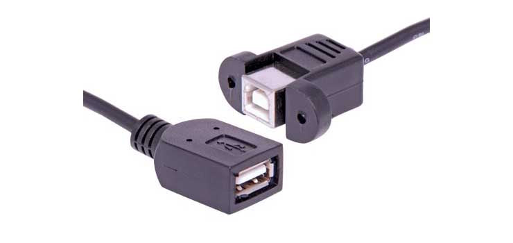 Fly Usb Connector USB Type B Socket to USB Type A Socket 160mm Wallplate Fly Lead PA1910 ...