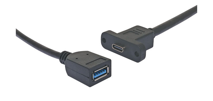 Fly Usb Connector USB Type A Socket to USB Type C Socket 160mm Wallplate Fly Lead PA1913 ...