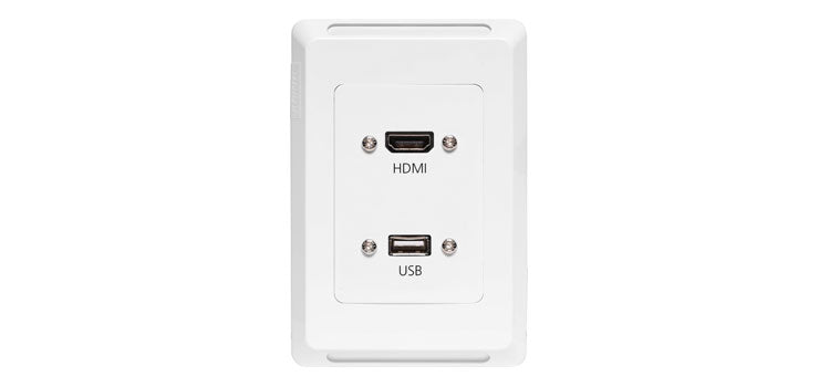 HDMI USB A Vertical Wallplate With Flyleads - Clipsal Pro