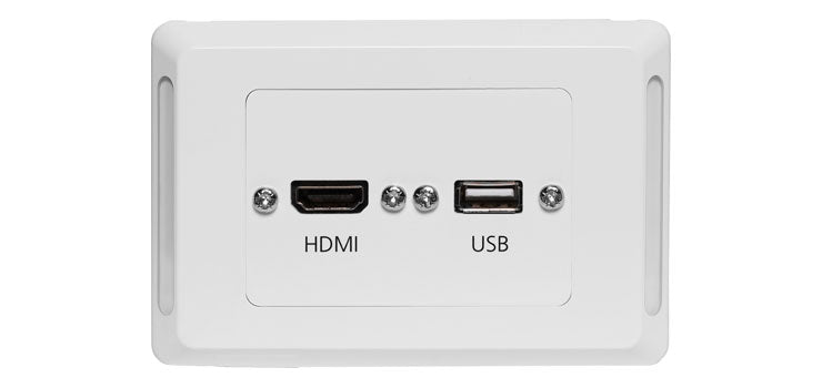 HDMI USB A Horizontal Wallplate With Flyleads - Clipsal Pro