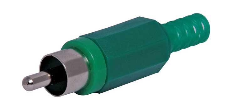 Green Male Line Plastic RCA