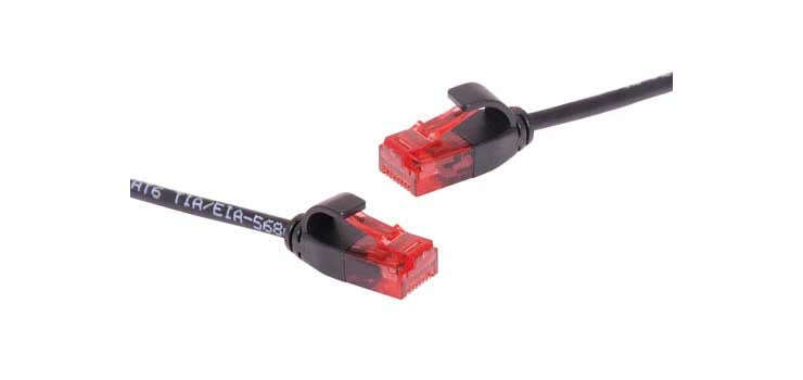 Black 0.25m Cat6 UTP Ultra Thin Ethernet Patch Cable