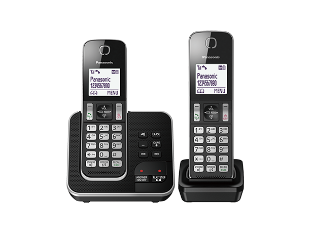 Panasonic Double Handset Cordless Phone Black KXTGD322