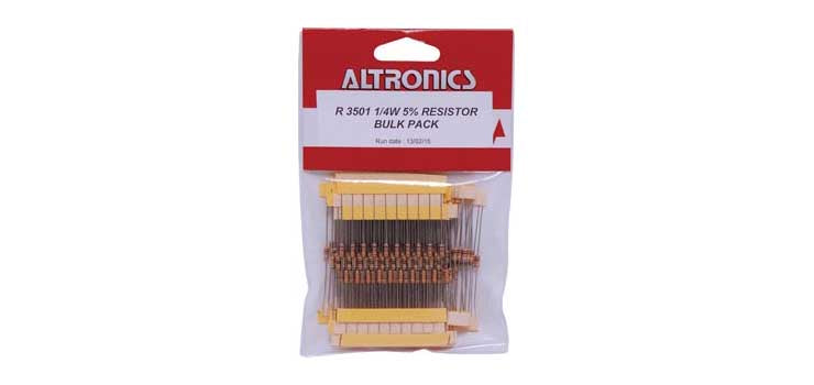 Assorted 0.25W Carbon Film 5% Resistors 300 Piece Pk