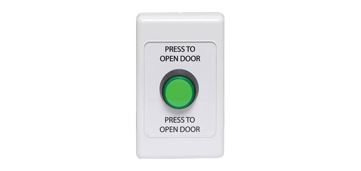 Push To Open Wallplate With Green LED Pushbutton Switch