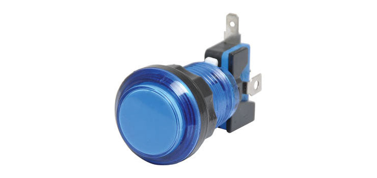 Blue Arcade Style Momentary LED Illuminated Switch