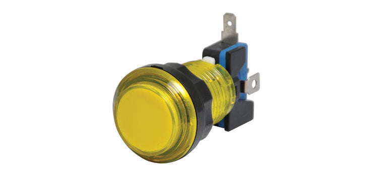 Yellow Arcade Style Momentary LED Illuminated Switch