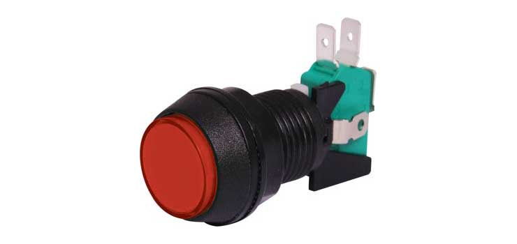 SPDT Momentary LED Red Panel Mount Pushbutton Switch